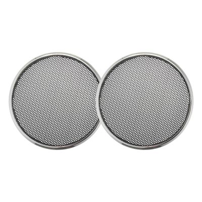 ACROPIX Universal 2" Car Speaker Grills Cover Mesh Round 2 Inch Audio Speaker Subwoofer Guard Protector Case Iron Plating Silver Tone Black - Pack of 2