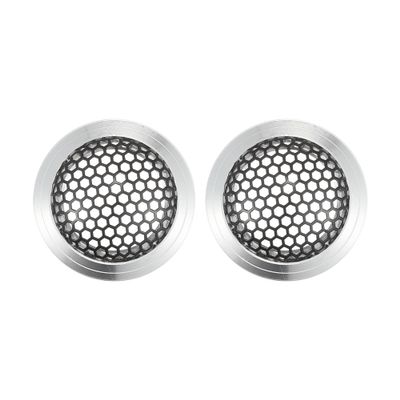 ACROPIX Universal 1.5" Car Speaker Grills Cover Mesh Round 1.5 Inch Audio Speaker Subwoofer Guard Protector Case Iron Aluminum Alloy Silver Tone Black - Pack of 2
