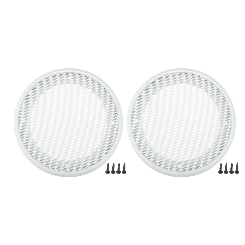 ACROPIX Universal 5" Car Speaker Grills Cover Mesh Round 5 Inch Audio Speaker Subwoofer Guard Protector Case with Mounting Screws Iron ABS White - Pack of 2