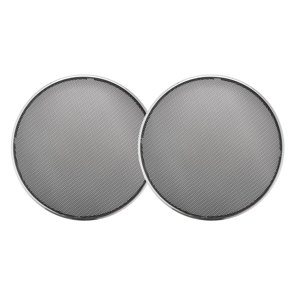 ACROPIX Universal 6" Car Speaker Grills Cover Mesh Round 6 Inch Audio Speaker Subwoofer Guard Protector Case Iron Plating Silver Tone Black - Pack of 2