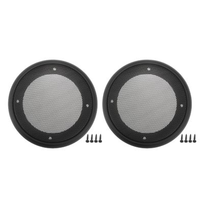 ACROPIX Universal 4" Car Speaker Grills Cover Mesh Round 4 Inch Audio Speaker Subwoofer Guard Protector Case with Mounting Screws Iron ABS Black - Pack of 2
