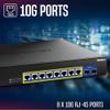 TRENDnet 10-Port 10G Unmanaged Switch, TEG-S7102, 8 x 10G RJ-45 Ports, 2 x 10G SFP+ Ports, 200Gbps Switching Capacity, Rackmount Design, Lifetime Protection, Black view 2