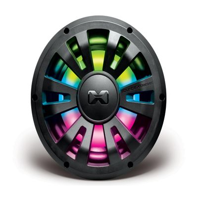 SoundExtreme by ECOXGEAR Single 10-inch Extreme Subwoofer Waterproof Wired Marine Speaker 600 Watts Peak with Dual 4-Ohms Voice Coils and LEDCast Multi-Color LED Lighting