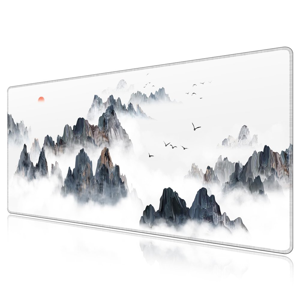 LL-COEUR Landscape Extended Mousepad 31.4x15.7x0.12inch Waterproof Keyboard Mouse Mat with Anti-Slip Rubber Base Long Desk Pad for Gamer Office Home