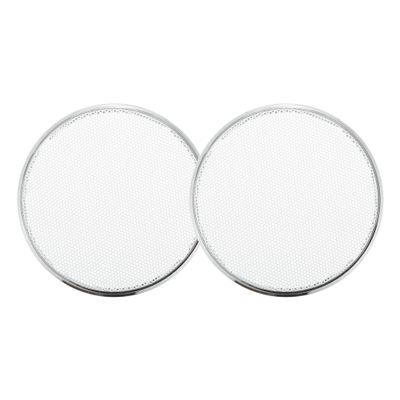 ACROPIX Universal 3" Car Speaker Grills Cover Mesh Round 3 Inch Audio Speaker Subwoofer Guard Protector Case Iron Plating Silver Tone White - Pack of 2