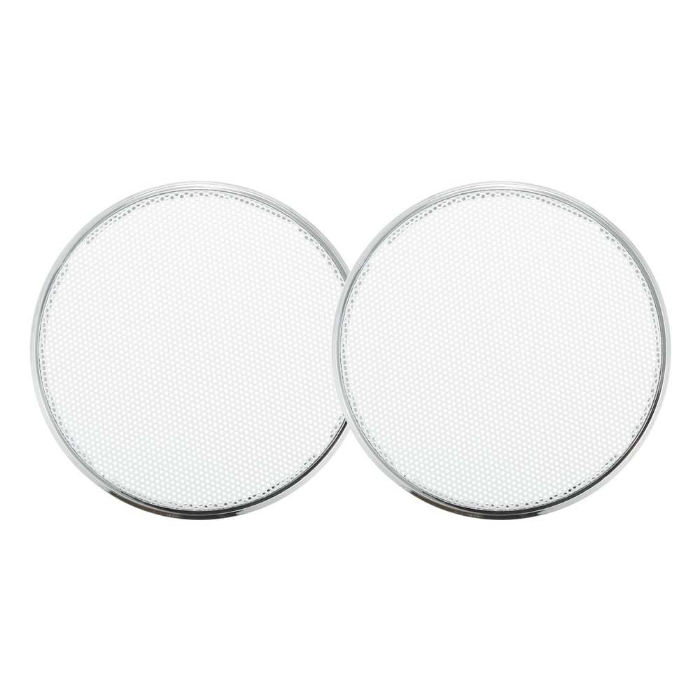 ACROPIX Universal 3" Car Speaker Grills Cover Mesh Round 3 Inch Audio Speaker Subwoofer Guard Protector Case Iron Plating Silver Tone White - Pack of 2