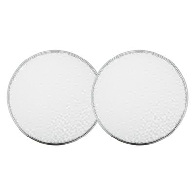ACROPIX Universal 6" Car Speaker Grills Cover Mesh Round 6 Inch Audio Speaker Subwoofer Guard Protector Case Iron Plating Silver Tone White - Pack of 2