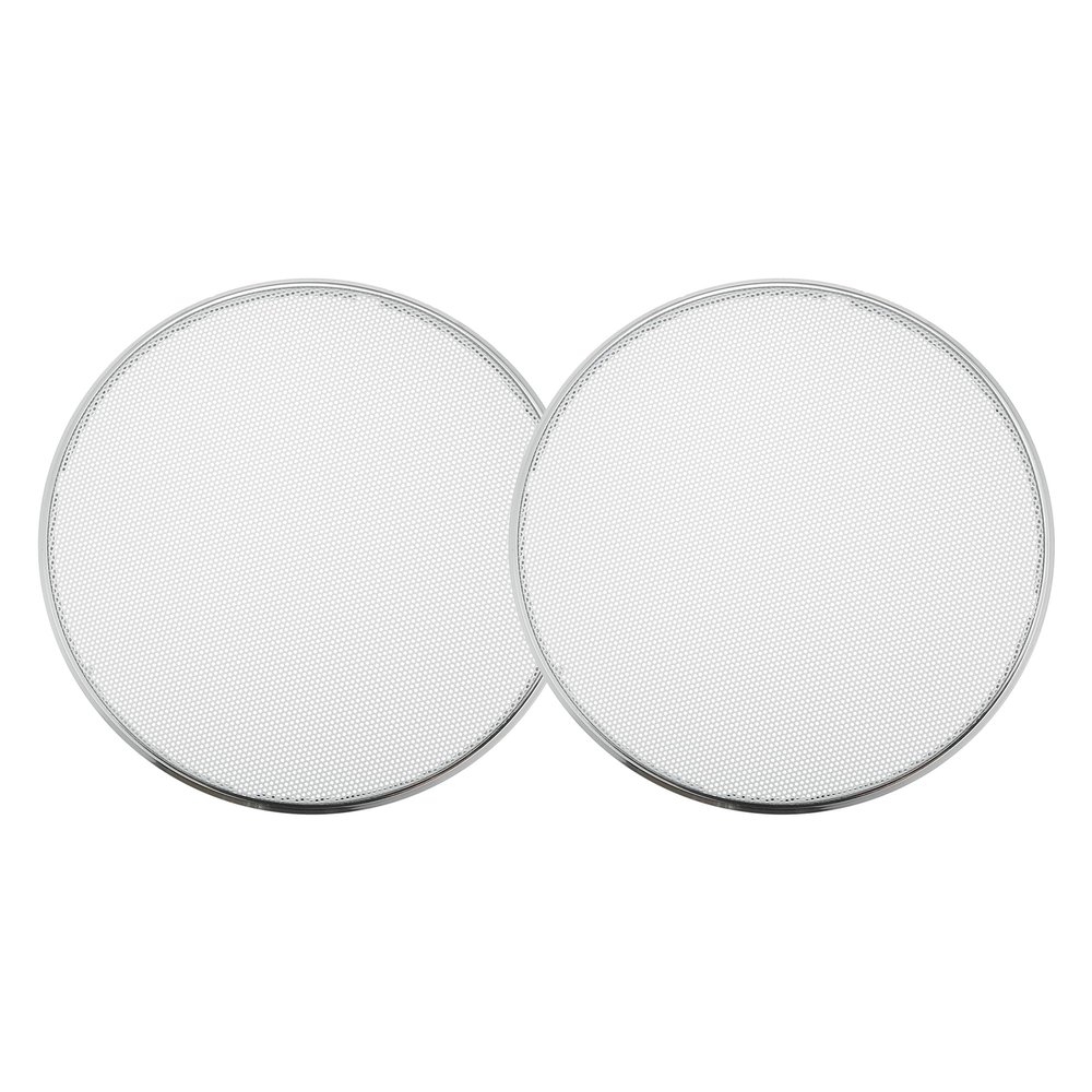 ACROPIX Universal 6" Car Speaker Grills Cover Mesh Round 6 Inch Audio Speaker Subwoofer Guard Protector Case Iron Plating Silver Tone White - Pack of 2