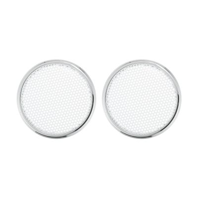 ACROPIX Universal 1" Car Speaker Grills Cover Mesh Round 1 Inch Audio Speaker Subwoofer Guard Protector Case Iron Plating Silver Tone White - Pack of 2