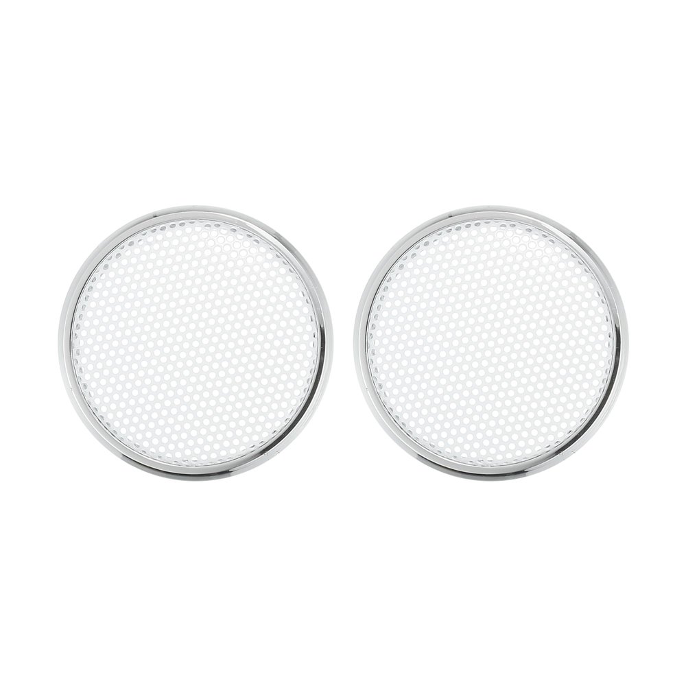 ACROPIX Universal 1" Car Speaker Grills Cover Mesh Round 1 Inch Audio Speaker Subwoofer Guard Protector Case Iron Plating Silver Tone White - Pack of 2
