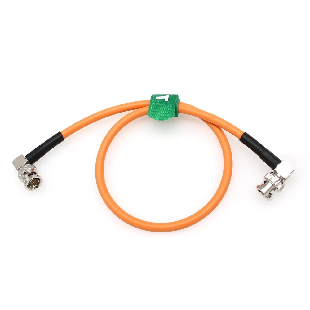 HangTon 12G 6G 3G SDI Cable for Sony Canon ARRI RED Komodo Camera Teradek Hollyland Wireless System Transvideo Atomos Monitor, 90-Degree Right Angle BNC 50cm