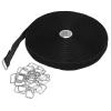PATIKIL Hook and Loop Straps 0.8 in x 33 Ft with 50pcs Metal Buckle, Adjustable Cinch Straps Fastening Cable Straps for Bundling Storage Organization, Black view 1