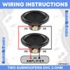 KICKER Subwoofers and Amp Package of 4 Items - 15" CompR 1600 Watt Subs, DS18 Class D Monoblock Amplifier (Red), and Complete 0AWG Wiring Kit 48CWR152(2)+FRP-3.5K/RD+AMPKIT0 view 2