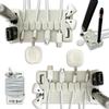 DeskBrick 2PK  Patented Non-Slip Steel-Weighted Desk Organizers & Cable Management Gadgets, Versatile Cord, Phone & Accessory Holders for Office, Home & Desktop  Best Gift for Men. Light Gray view 1