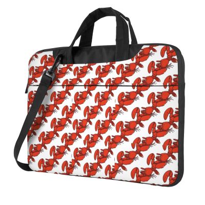15.6 inch Slim Laptop Case with Strap Laptop Tote Bag Computer Messenger Bag Travel Essentials - Red Lobster Print