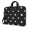 15.6 inch Slim Laptop Case with Strap Laptop Tote Bag Computer Messenger Bag Travel Essentials - Black And White Polka Dot view 1