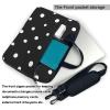 15.6 inch Slim Laptop Case with Strap Laptop Tote Bag Computer Messenger Bag Travel Essentials - Black And White Polka Dot view 2
