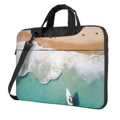 15.6 inch Slim Laptop Case with Strap Laptop Tote Bag Computer Messenger Bag Travel Essentials - Romantic Beach