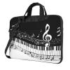 13 inch Slim Laptop Case with Strap Laptop Tote Bag Computer Messenger Bag Travel Essentials - Black White Music Note view 1
