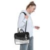 13 inch Slim Laptop Case with Strap Laptop Tote Bag Computer Messenger Bag Travel Essentials - Black White Music Note view 2