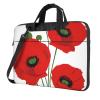 15.6 inch Slim Laptop Case with Strap Laptop Tote Bag Computer Messenger Bag Travel Essentials - poppy flowers view 1