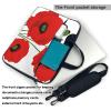 15.6 inch Slim Laptop Case with Strap Laptop Tote Bag Computer Messenger Bag Travel Essentials - poppy flowers view 2