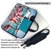 13 inch Slim Laptop Case with Strap Laptop Tote Bag Computer Messenger Bag Travel Essentials - Flamingos on the Beach view 2