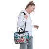 13 inch Slim Laptop Case with Strap Laptop Tote Bag Computer Messenger Bag Travel Essentials - Flamingos on the Beach view 4