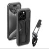 Topeak RideCase with Mount for iPhone 15 Pro (Black/Gray)  Full-Protection Cycling Case with Handlebar/Stem Mount, Flip Stand & Angle Adjust, Type-C Compatible, Shockproof Dual-Density Design view 1