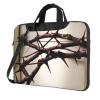 15.6 inch Slim Laptop Case with Strap Laptop Tote Bag Computer Messenger Bag Travel Essentials - Crown of thorns view 1