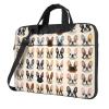13 inch Slim Laptop Case with Strap Laptop Tote Bag Computer Messenger Bag Travel Essentials - I Love French Bulldog view 1