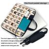 13 inch Slim Laptop Case with Strap Laptop Tote Bag Computer Messenger Bag Travel Essentials - I Love French Bulldog view 2