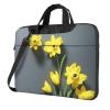 15.6 inch Slim Laptop Case with Strap Laptop Tote Bag Computer Messenger Bag Travel Essentials - Narcissus Flower view 1