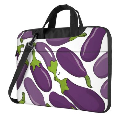 15.6 inch Slim Laptop Case with Strap Laptop Tote Bag Computer Messenger Bag Travel Essentials - Cartoon Eggplant