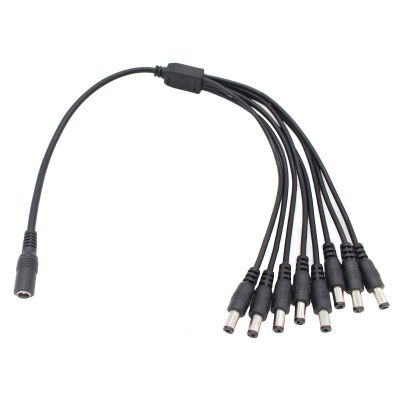 AIMHDUTY DC Power Splitter Cable, Pure Copper DC 1 Female to 8 Male 5.5mm x 2.1mm Cable, Support 12V 5A for CCTV Security Cameras, Router, LED Light Strip and More