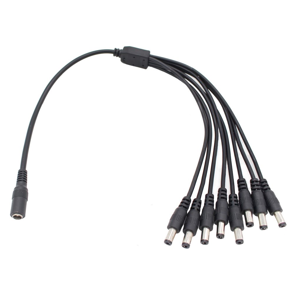 AIMHDUTY DC Power Splitter Cable, Pure Copper DC 1 Female to 8 Male 5.5mm x 2.1mm Cable, Support 12V 5A for CCTV Security Cameras, Router, LED Light Strip and More