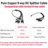 AIMHDUTY DC Power Splitter Cable, Pure Copper DC 1 Female to 8 Male 5.5mm x 2.1mm Cable, Support 12V 5A for CCTV Security Cameras, Router, LED Light Strip and More view 2