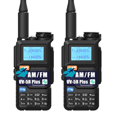 2 Pack QUANSHENG UV-5R Plus Two Way Radio Long Range 5W DTMF Scrambler NOAA Radio USB-C Charger 2200mAh Battery