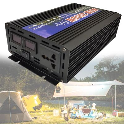 3000W Pure Sine Wave Inverter, DC 12/24/48V to AC 110/220V Power Inverter with AC Outlets, Two Wires, Car Power Converter, for Truck, Home, Vehicles, Boat,DC48VtoAC110V