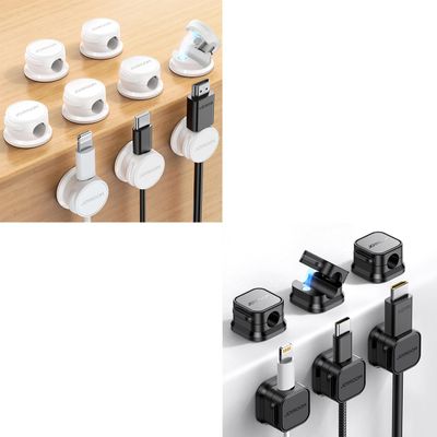 15 Pack Cable Management Cord Organizer, JOYROOM Magnetic Cable Clips Adhesive Wire Holder Keeper, Under Desk Cord Hider for Nightstand Desktop Wall Phone Charging USB Car Workspace Office Accessories