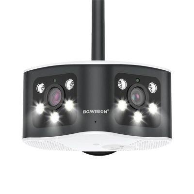 6MP Security Camera Outdoor180 Ultra Wide View Angle Panoramic WIFI Dual Lens Fixed IP Camera AI Human Detection Security Cam,Wifi add 32g tf