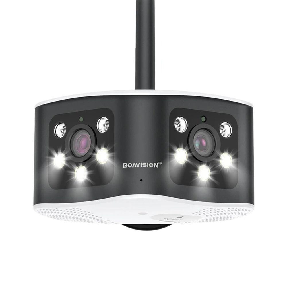 6MP Security Camera Outdoor180 Ultra Wide View Angle Panoramic WIFI Dual Lens Fixed IP Camera AI Human Detection Security Cam,Wifi add 64g tf
