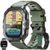 Military Smart Watch for Men(Answer/Make Calls), 2.02AMOLED 5ATM Waterproof Smartwatch with Heart Rate/SpO2/Blood Pressure, 100+ Sports, Fitness Watch for Android iPhone, with 3 Watch Bands (Green) view 1