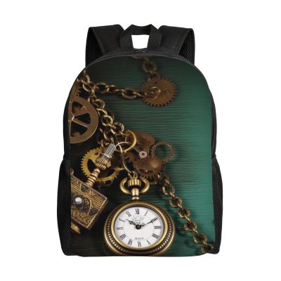 VTCTOASY Backpack Travel Laptop Backpack For Men Women Lightweight Rucksack Steampunk Watches Keys And Chains Casual Daypack