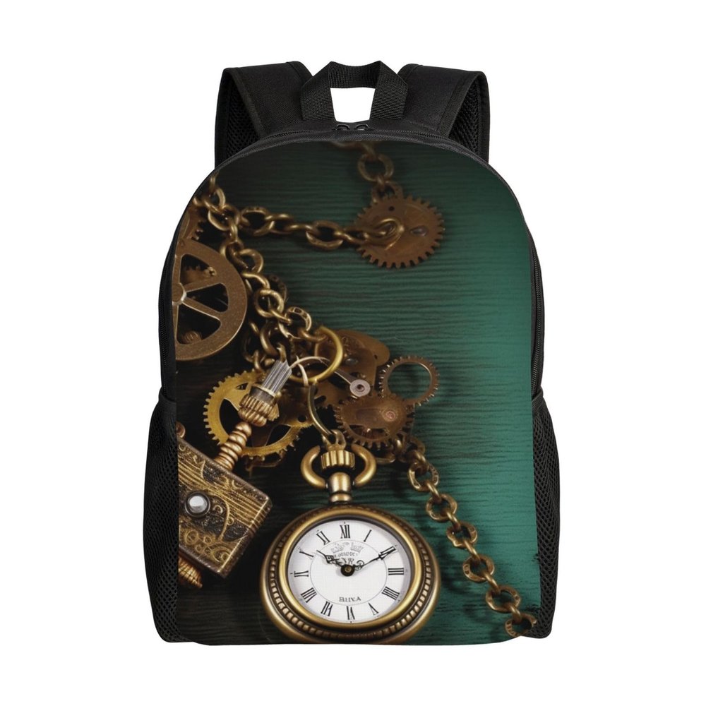 VTCTOASY Backpack Travel Laptop Backpack For Men Women Lightweight Rucksack Steampunk Watches Keys And Chains Casual Daypack