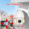 8MP Camera Outdoor Wifi Ip Camera Outdoor 30X Zoom Security Protection PTZ Cam 120M IR Distance Home Security Camera Emergency Strobe Light Alarm,Camera add 32g view 3