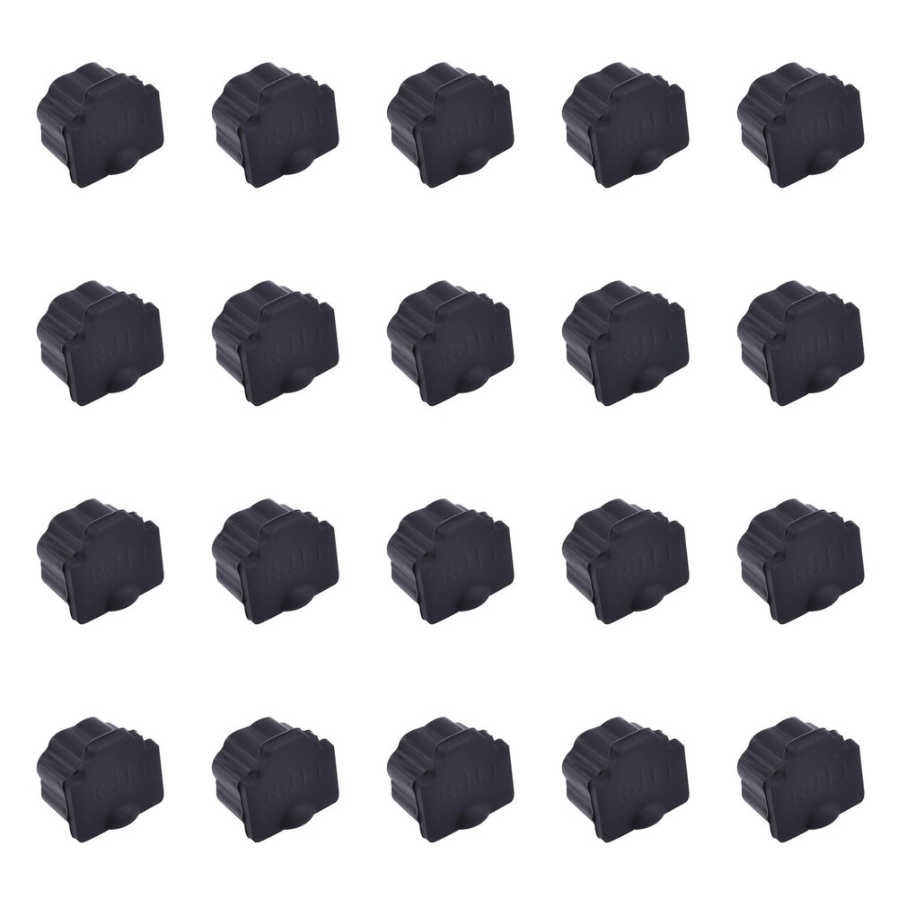 Skweawert 20 PCS RJ11 Port Anti-dust Plugs, Silicone Covers Caps Stoppers, Port Protector for End Computer Digital Socket Printer, 0.37 x 0.3 (LxW)