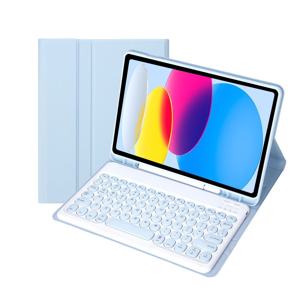Aidashine Keyboard Case for iPad 10.2" 9th Generation 2021/ 8th Gen 2020/7th 2019, Wireless Bluetooth Keyboard with Pencil Holder,Blue