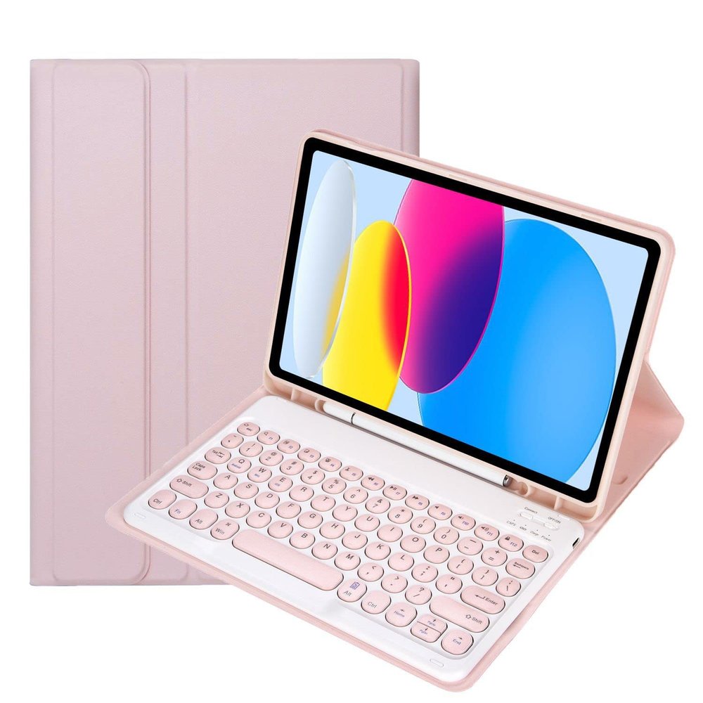 Aidashine Keyboard Case for iPad 9.7 Inch 6th Gen 2018,iPad 5th Gen 2017,iPad Air 2/1,Pro 9.7'',Bluetooth Keyboard with Pencil Holder,Pink