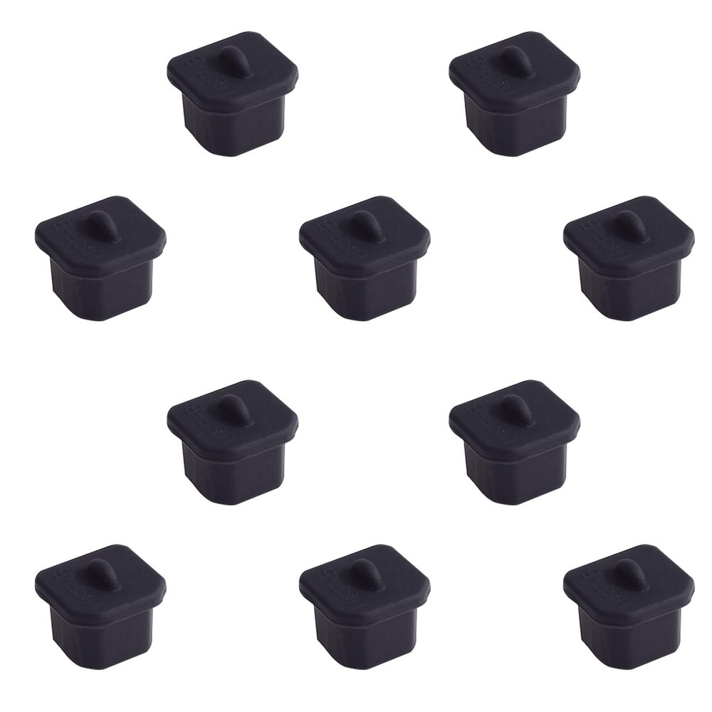 Skweawert 10 PCS USB-B Port Anti-dust Plugs, Silicone Covers Caps Stoppers, Port Protector for Printer, Fax, Scanner, 0.31 x 0.29 (LxW)